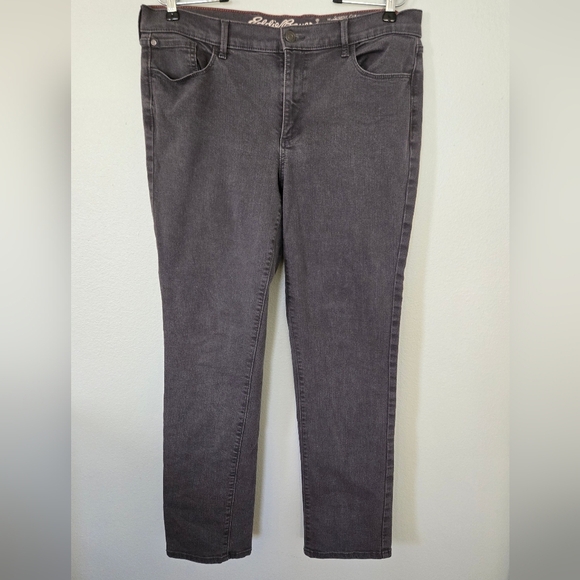 Eddie Bauer Gray Slim Straight Jeans Size 14 - Picture 1 of 5